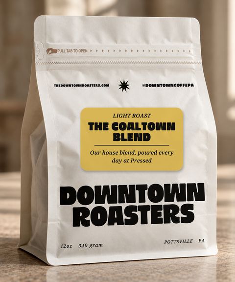 The Coaltown Blend - light roast coffee in a Downtown Roasters bag